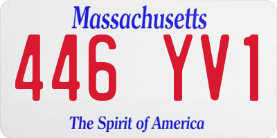 MA license plate 446YV1