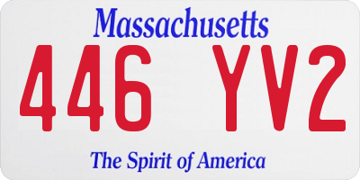 MA license plate 446YV2