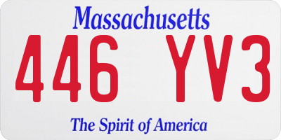 MA license plate 446YV3
