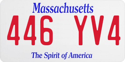 MA license plate 446YV4