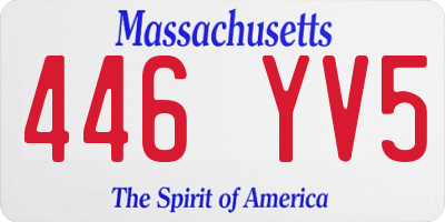 MA license plate 446YV5