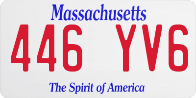 MA license plate 446YV6
