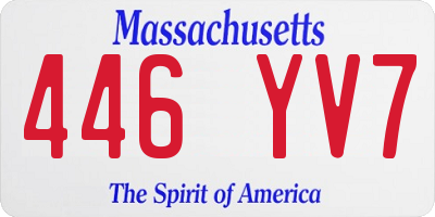 MA license plate 446YV7