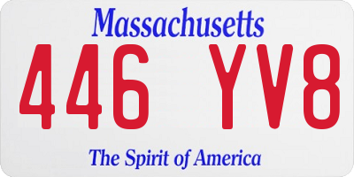MA license plate 446YV8