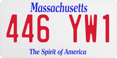 MA license plate 446YW1