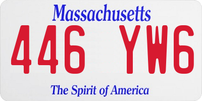MA license plate 446YW6