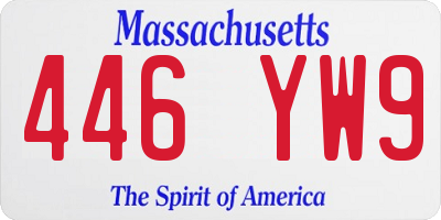 MA license plate 446YW9