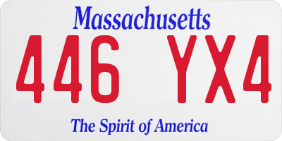 MA license plate 446YX4