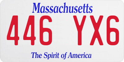MA license plate 446YX6
