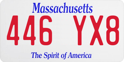 MA license plate 446YX8