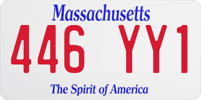 MA license plate 446YY1