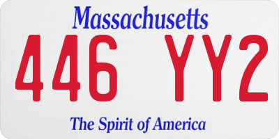 MA license plate 446YY2