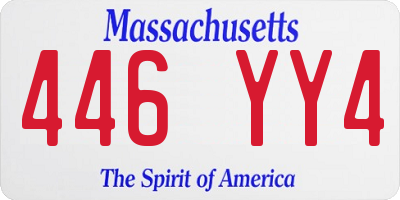 MA license plate 446YY4