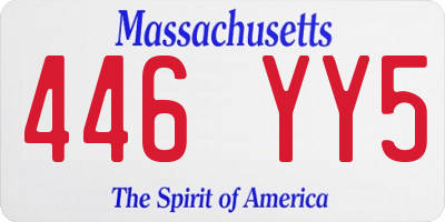 MA license plate 446YY5