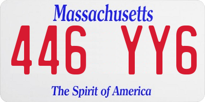 MA license plate 446YY6