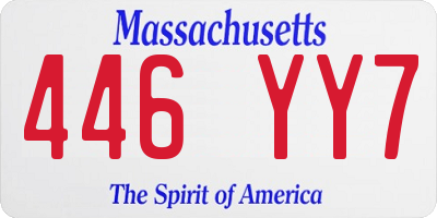 MA license plate 446YY7