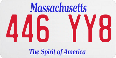 MA license plate 446YY8