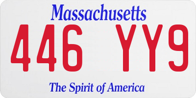 MA license plate 446YY9