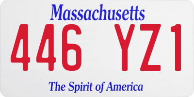 MA license plate 446YZ1
