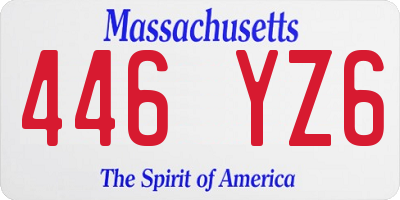 MA license plate 446YZ6