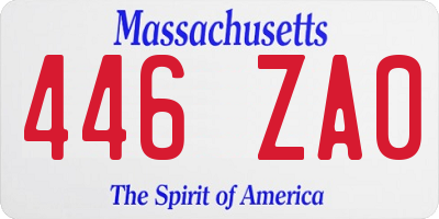MA license plate 446ZA0