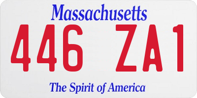 MA license plate 446ZA1