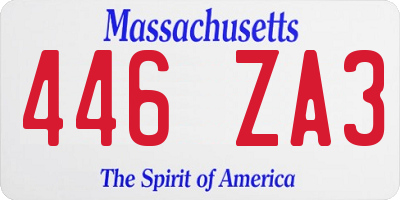 MA license plate 446ZA3