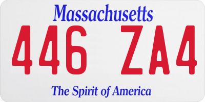 MA license plate 446ZA4