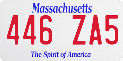 MA license plate 446ZA5