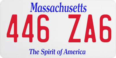 MA license plate 446ZA6