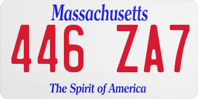 MA license plate 446ZA7