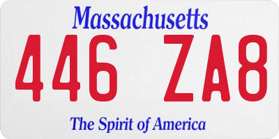 MA license plate 446ZA8