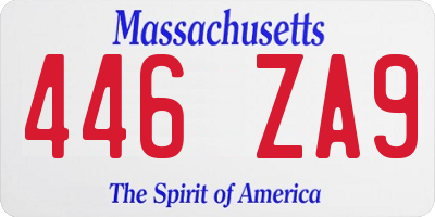 MA license plate 446ZA9
