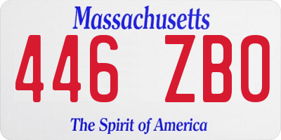 MA license plate 446ZB0