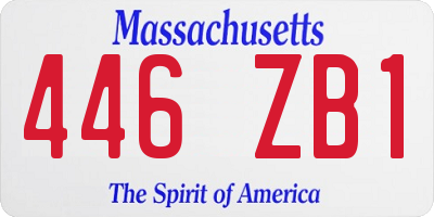 MA license plate 446ZB1