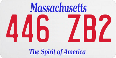 MA license plate 446ZB2