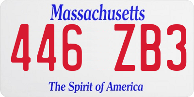 MA license plate 446ZB3