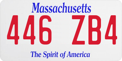 MA license plate 446ZB4