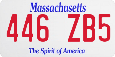 MA license plate 446ZB5