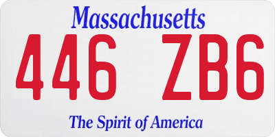 MA license plate 446ZB6