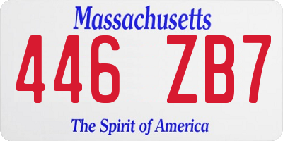 MA license plate 446ZB7