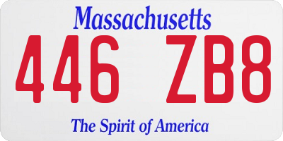 MA license plate 446ZB8