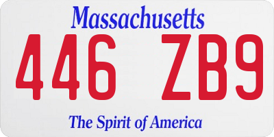 MA license plate 446ZB9