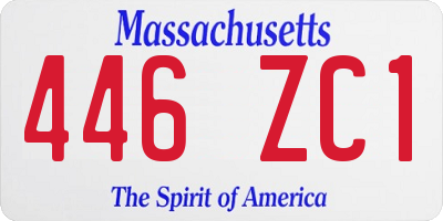 MA license plate 446ZC1