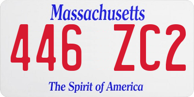 MA license plate 446ZC2