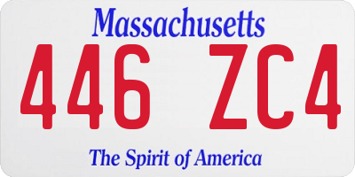 MA license plate 446ZC4