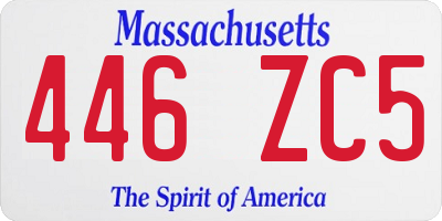 MA license plate 446ZC5