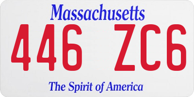 MA license plate 446ZC6