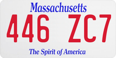 MA license plate 446ZC7