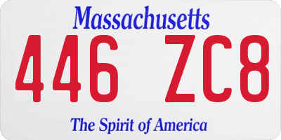 MA license plate 446ZC8